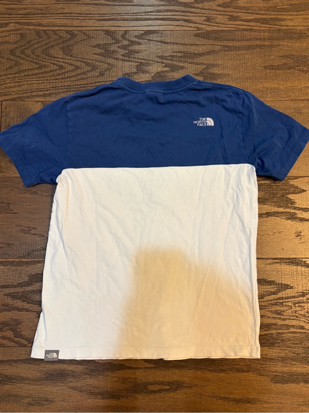Boys L Large The North Face Short Sleeve T-Shirt Blue Logo Crew Neck Tee Shirt L